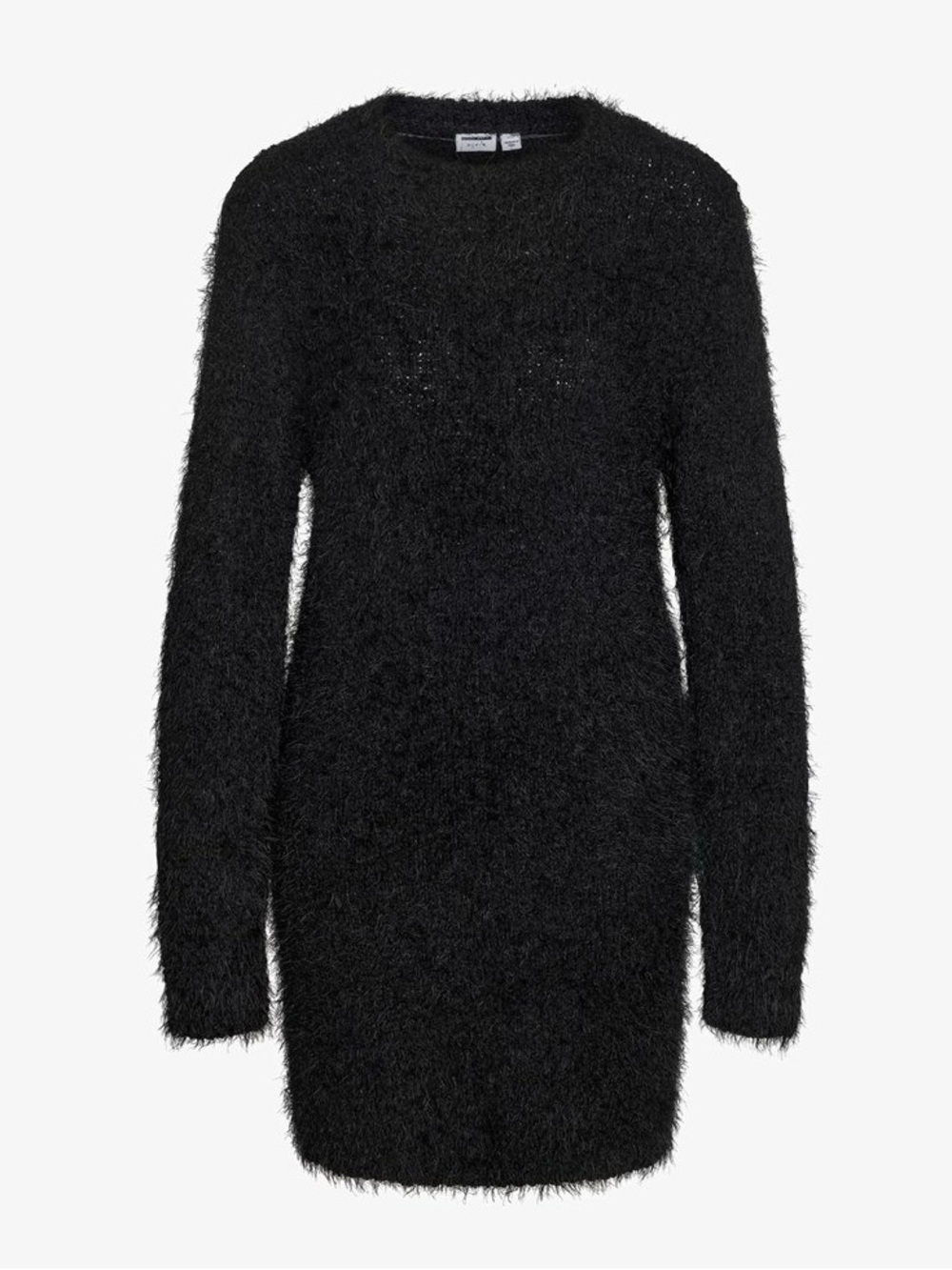FCT FLUFFY KNIT JUMPER DRESS - BLACK SIZE LARGE (NEW WITH TAGS) A18